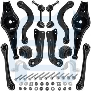 Kit Triangle Bras de Suspension Arrière 16 Pièces pour Audi A3 8P 8PA Q3 8U