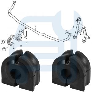 BMW 5 E60 Berline E61 Break 03-10 Silent Bloc De Suspension Coussinet Palier Av