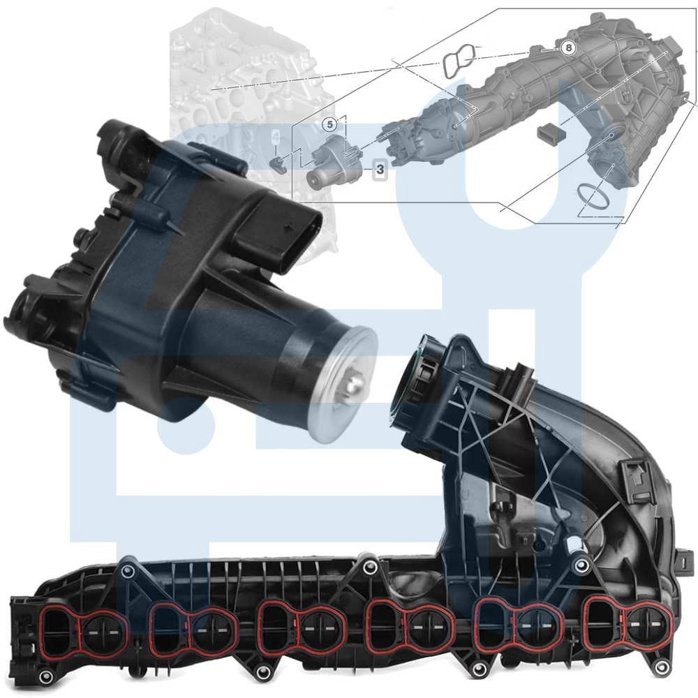 BMW 5 F10 F11 525D 530D 535D N57 Tube Collecteur Admission Tubulure Actionneur