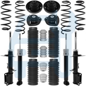 BMW X5 E53 Kit Amortisseurs Gaz Coupelles Butée Ressorts Soufflet Avant Arrière