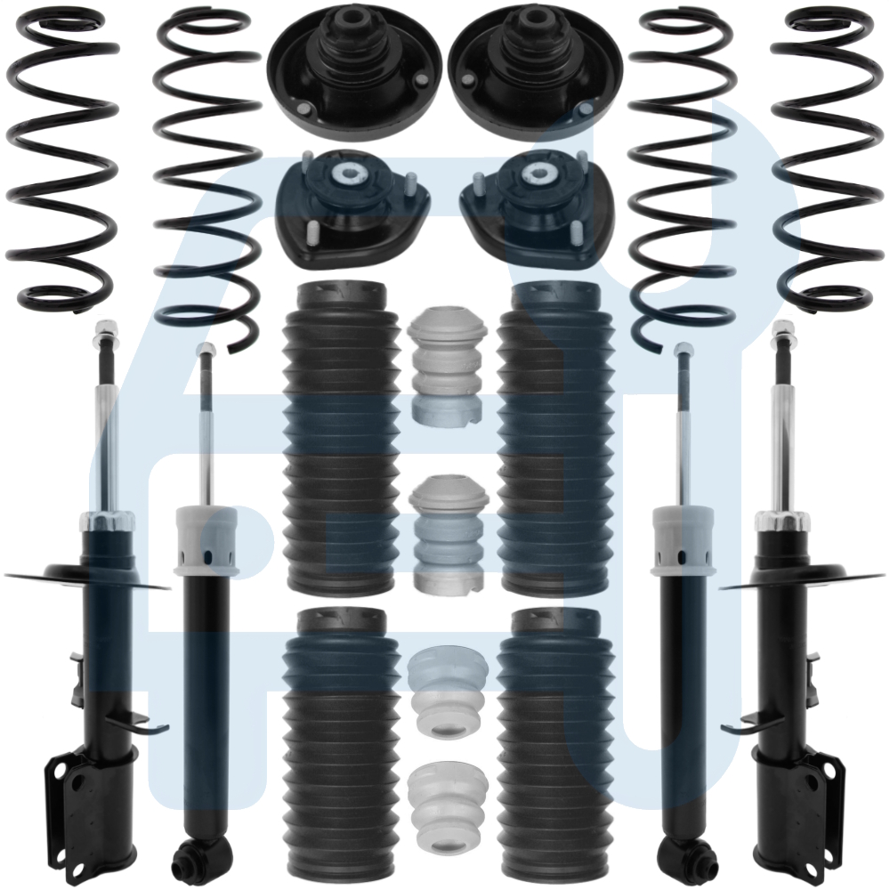 BMW X5 E53 Kit Amortisseurs Gaz Coupelles Butée Ressorts Soufflet Avant Arrière