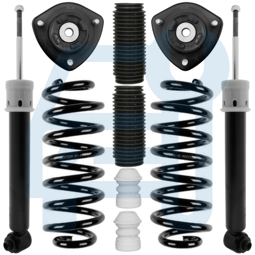 BMW X5 E53 98-06 Kit Amortisseurs Gaz Coupelles Butée Ressorts Soufflet Arrière