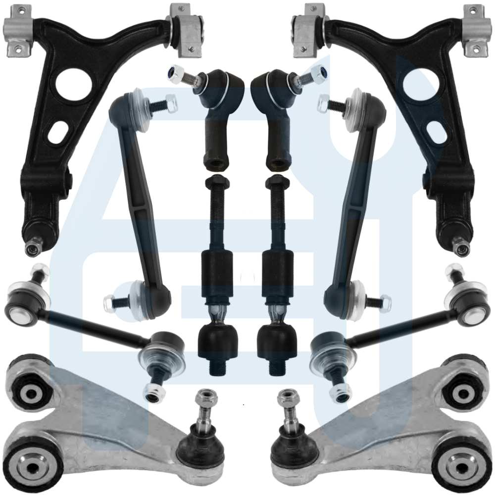 Kit Triangle Bras de Suspension Avant 12 Pièces pour Alfa Romeo 147