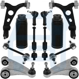 Kit Triangle Bras de Suspension Soufflets Avant 12 Pièces pour Alfa Romeo 147