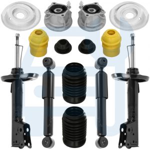 Kit Amortisseurs Gaz Butée Soufflet Coupelles Avant & Arrière pour Mercedes Classe A W168