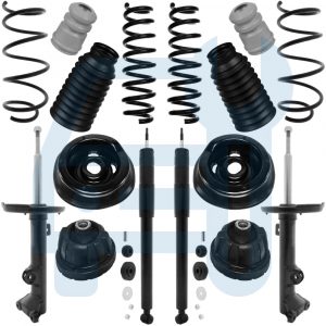 Kit Amortisseurs Gaz Coupelles Ressorts Avant & Arrière pour Mercedes CLK W209 A209