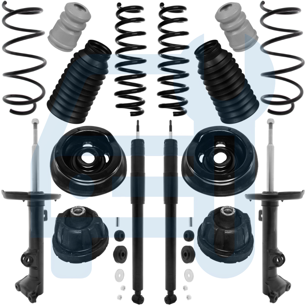 Kit Amortisseurs Gaz Coupelles Ressorts Avant & Arrière pour Mercedes CLK W209 A209