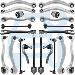 Kit Triangle Bras de Suspension Avant & Arrière 22 Pièces pour Mercedes Classe C W204 S204